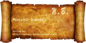 Meszko Bandó névjegykártya